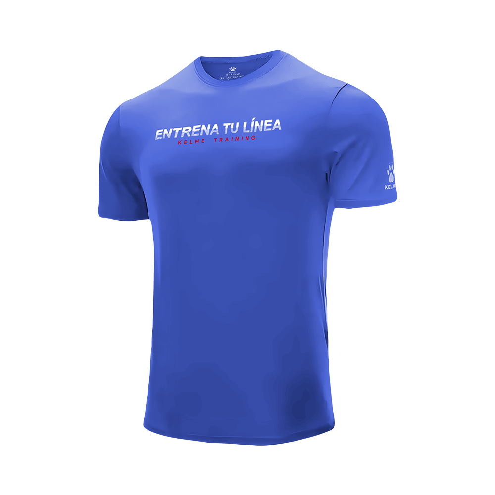 Remera Deportiva (Adulto) Entrena tu Línea Azul/Gris 2XL
