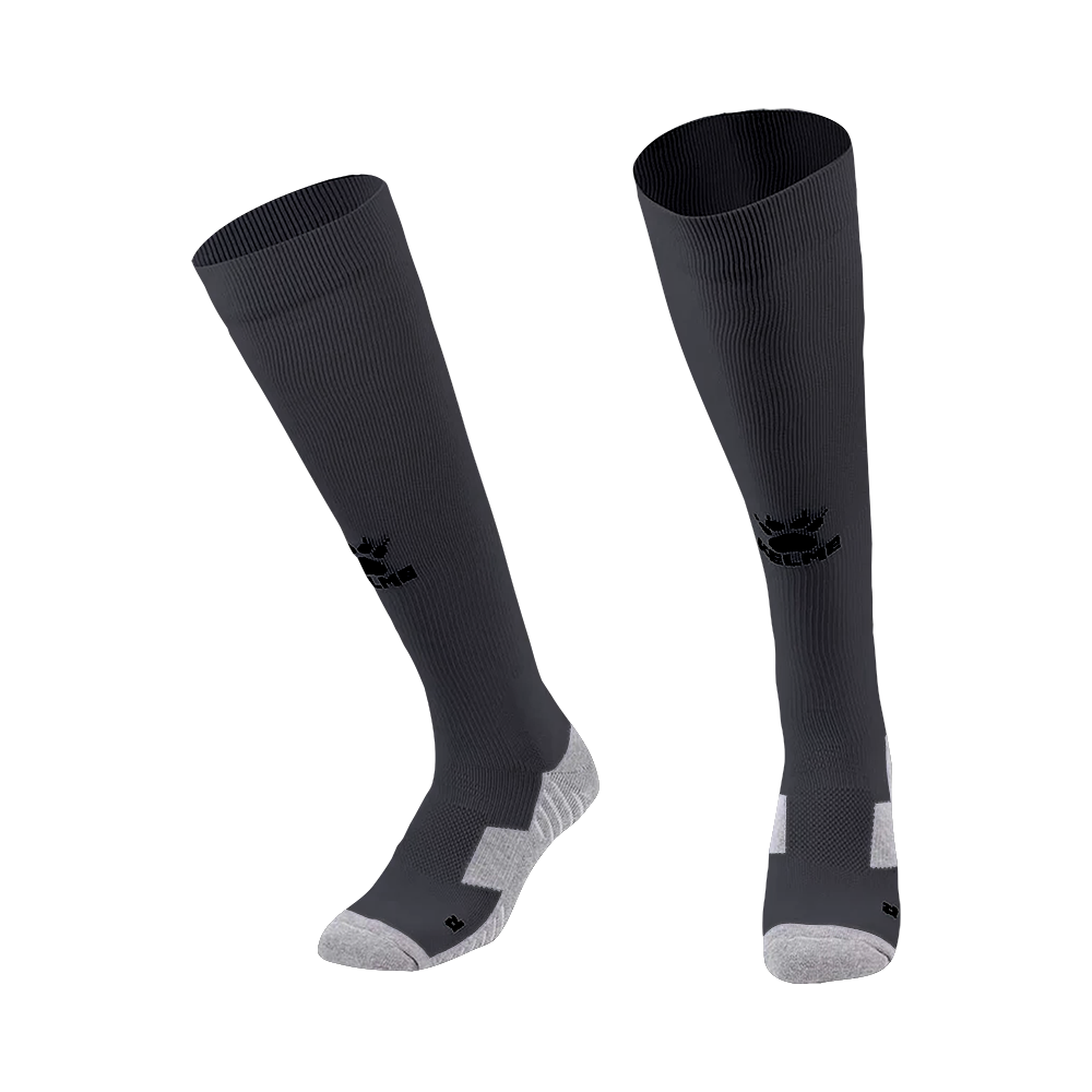 FOOTBALL LENGTH SOCKS(ADULT) DARK GRAY/BLACK XL