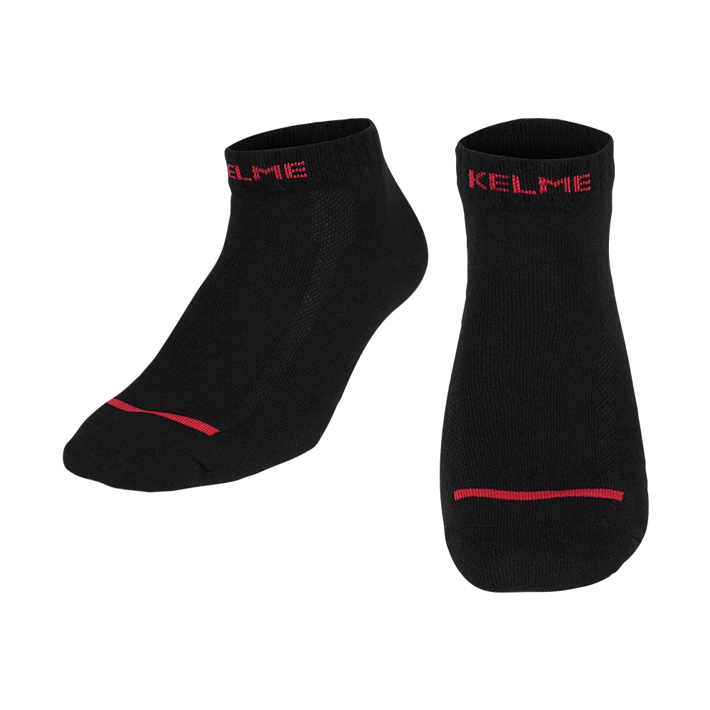 FLAT CASUAL SOCKS(ADULT) BLACK/RED M